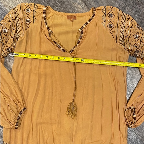 Scully Women’s Embroidered Mustard Blouse - Picture 4 of 6